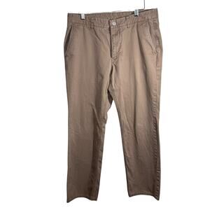 Bonobos Chino Pant Men 33X30 Tan Straight Cotton Trouser Career Dressy Spring